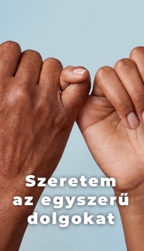 Kéz közeli részlete, az egyszerűség szimbóluma