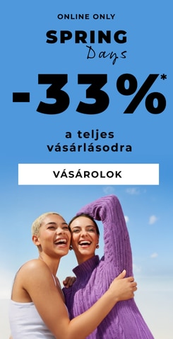 Spring Days akciós banner 33% kedvezménnyel és vásárlás gombbal.