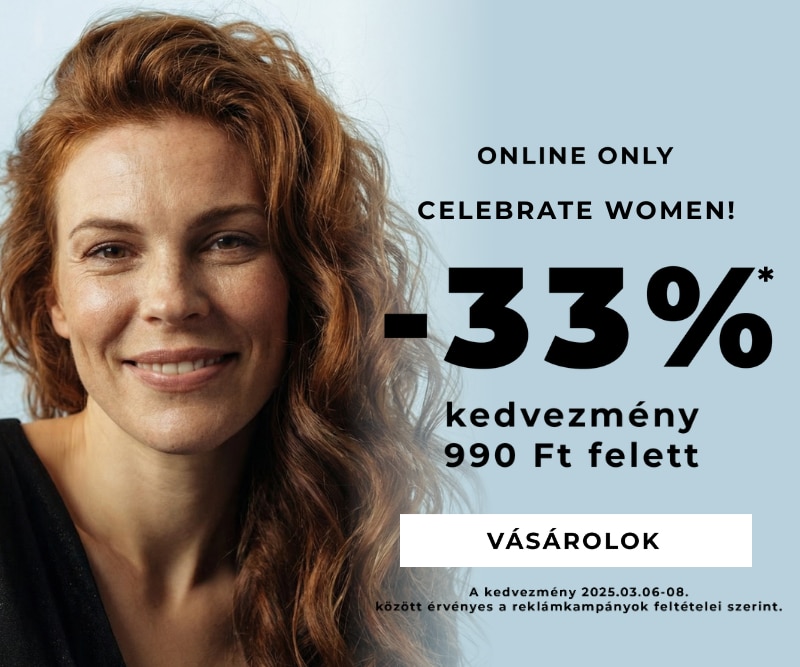 Online exkluzív akció: –33% kedvezmény 990 Ft feletti vásárlás esetén.