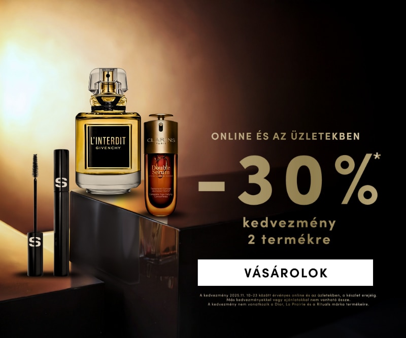 WK4625-1011-2311-OnlineOnly-hu-800X667.png Givenchy L’Interdit parfüm, Clarins Double Serum és Sisley szempillaspirál -30% kedvezménnyel 2 termék vásárlása esetén, online és üzletekben.
