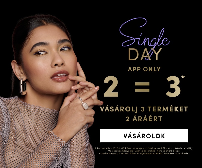 Single Day akció az alkalmazásban: vásárolj 3 terméket 2 áráért, érvényes 11–16.11.2025.