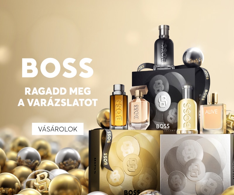 boss-xmas25-marionnaud-homepage-banner-800x667.jpg Hugo Boss parfüm kollekció ünnepi csomagolásban, arany és ezüst díszítéssel – vásárolj online.
