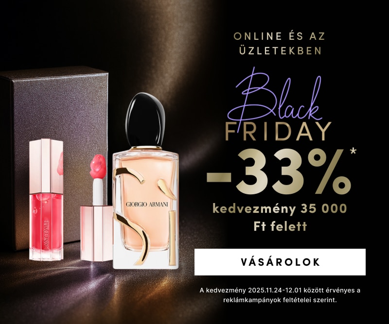 Black Friday -33% kedvezmény 35 000 Ft feletti vásárlásra: Giorgio Armani parfüm és luxus rúzs online és üzletekben.
