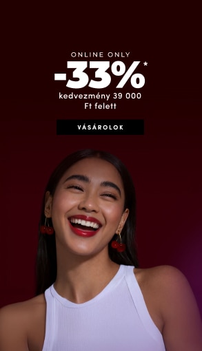 Online akciós banner 33% kedvezménnyel 39 000 Ft feletti vásárlásokhoz