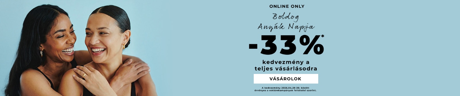 Online promóciós banner –33% kedvezménnyel a teljes vásárlásra