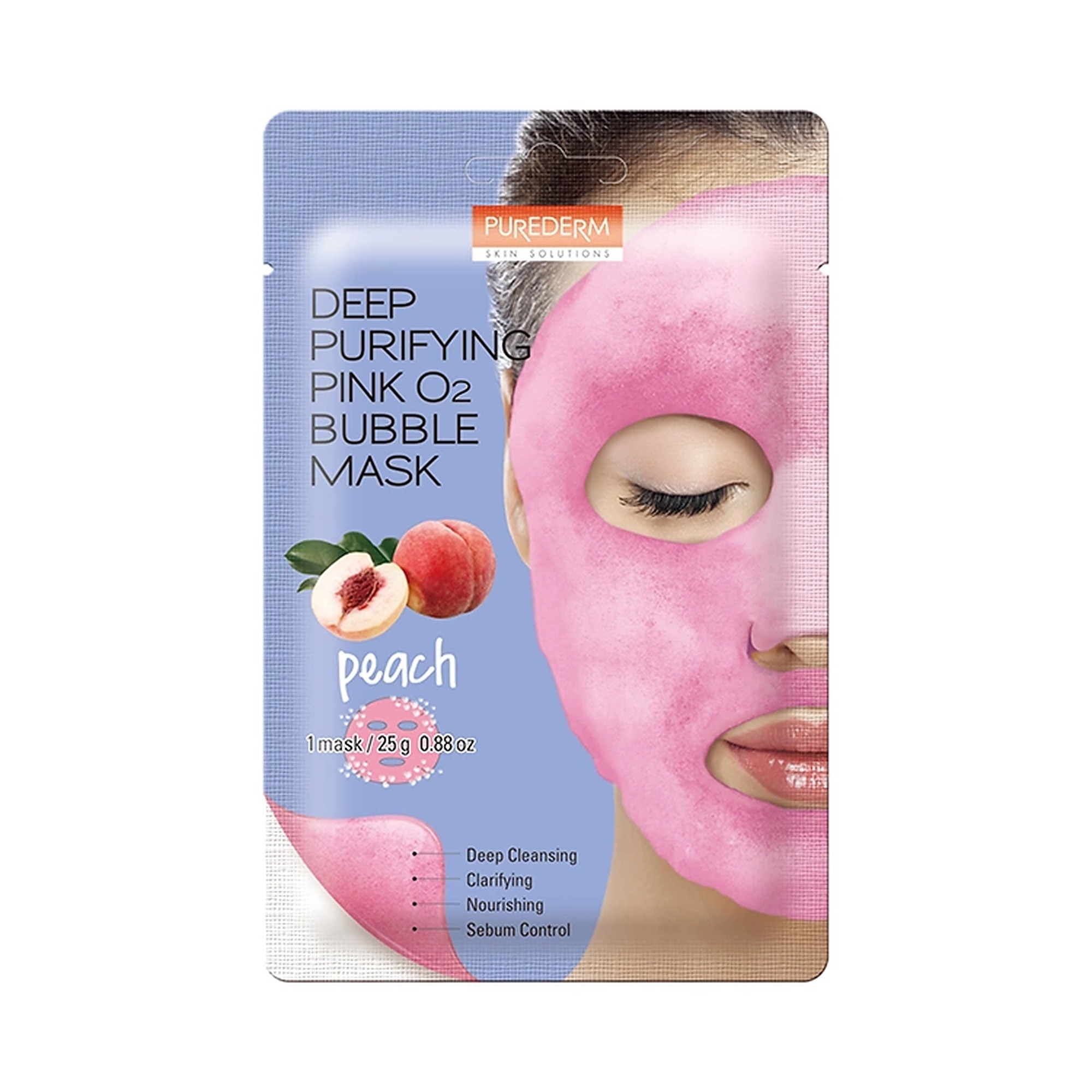 25 G PUREDERM MASK Fátyolmaszk-Deep Purifying Black O2 Bubble 1 of 1