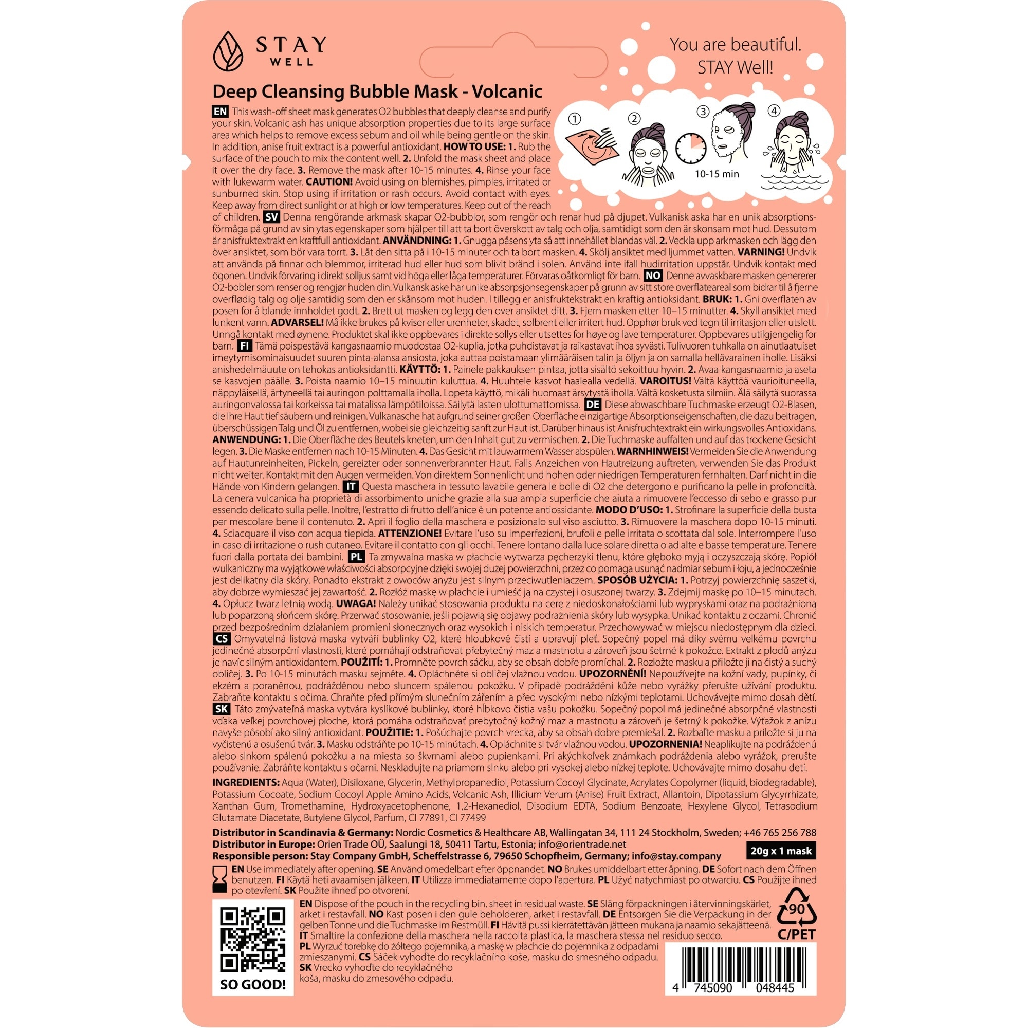 20 G STAY WELL SKIN-CARE Fátyolmaszk-Bubble Mask Volcanic 2 of 2 Fátyolmaszk-Bubble Mask Volcanic