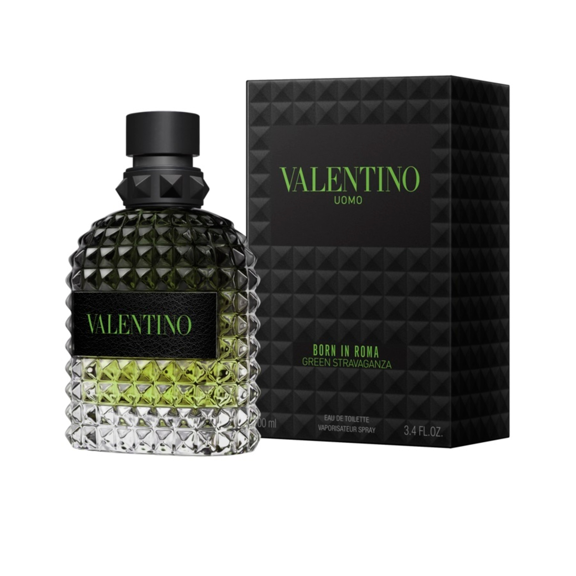 100 ML VALENTINO BORN ROMA GREEN UOMO Born in Roma Uomo Green Stravaganza Eau de Toilette  1 of 8 