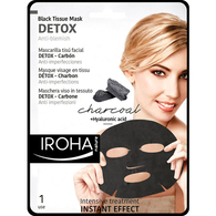  IROHA NATURE IROHA BLACK TISSUE MASK DETOX Fekete fátyolmaszk aktív szénnel  1 of 2 