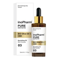 30 ML InoPharm Pure Elements Face and Neck Serum CBD BIO olive oil Arc-és dekoltázs szérum  1 of 2 