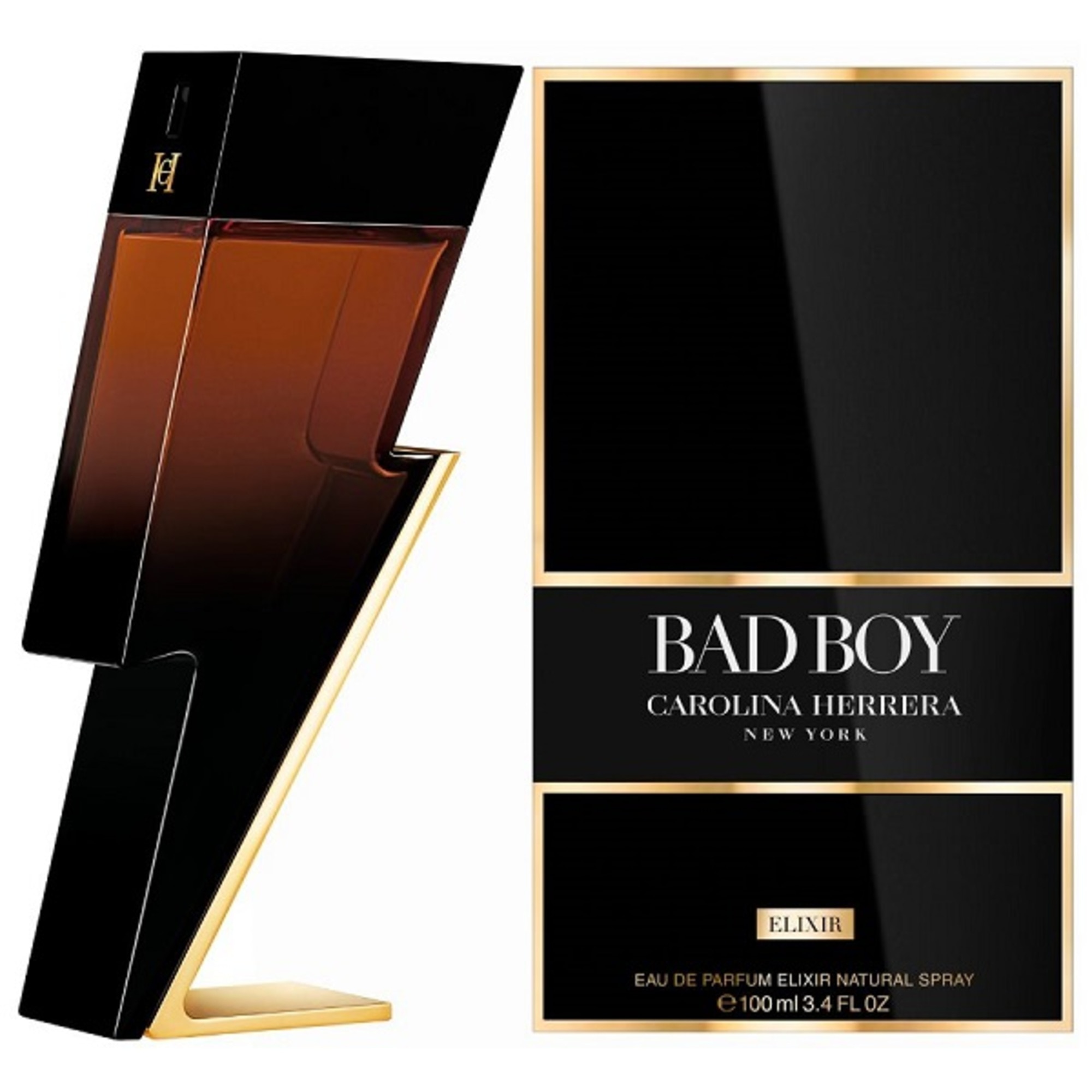 100 ML Carolina Herrera BAD BOY Bad Boy Elixir Eau De Parfum Elixir  1 of 6 