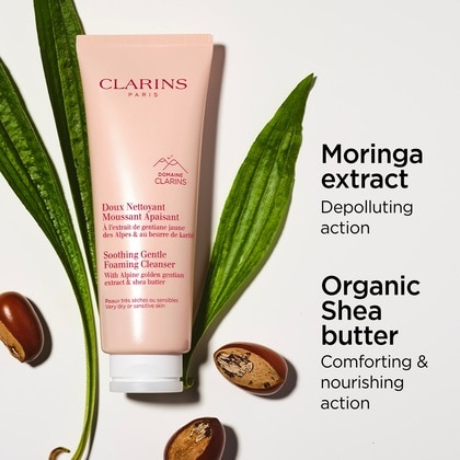 125 ML CLARINS Soothing Gentle Foaming Cleanser Bőrnyugtató Habzó Arclemosó  1 of 5 