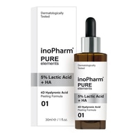 30 ML InoPharm Pure Elements Face Peeling 5 Lactic Acid Hyaluronic Acid Hámlasztó  1 of 2 