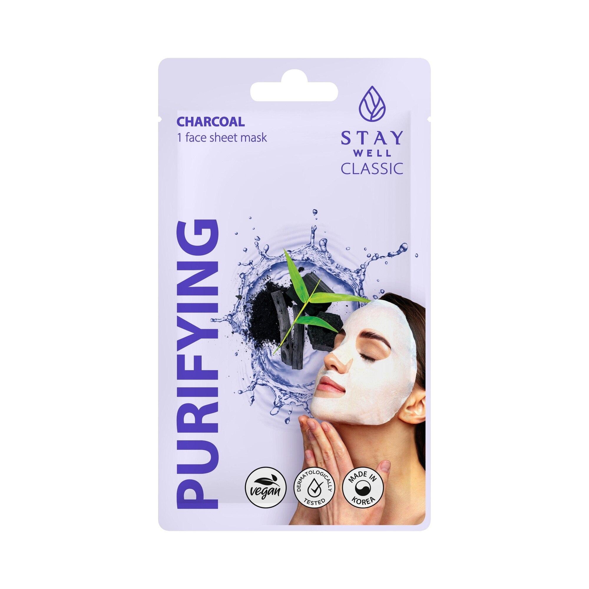 20 G STAY WELL SKIN-CARE Fátyolmaszk-Charcoal Purifying 1 of 1 Fátyolmaszk-Charcoal Purifying