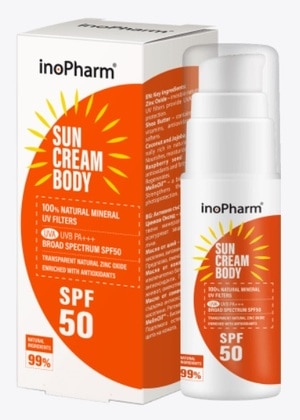 100 GR InoPharm Suncare Sun Protection Sun Protection SPF 50 Fényvédő krém  1 of 2 