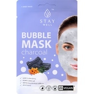 20 G STAY WELL SKIN-CARE Fátyolmaszk-Bubble Mask Charcoal  
