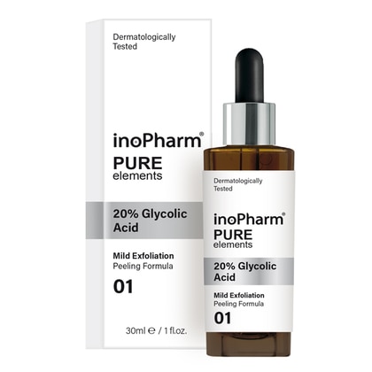 30 ML InoPharm Pure Elements Face Peeling 20 Glycolic Acid Hámlasztó  1 of 1 