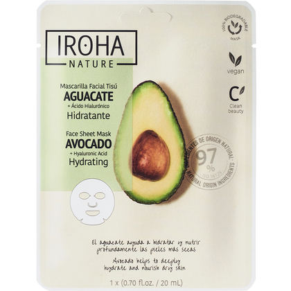  IROHA NATURE Hydrating Face Hydrating Face Sheet Mask Avocado Arcmaszk  1 of 1 