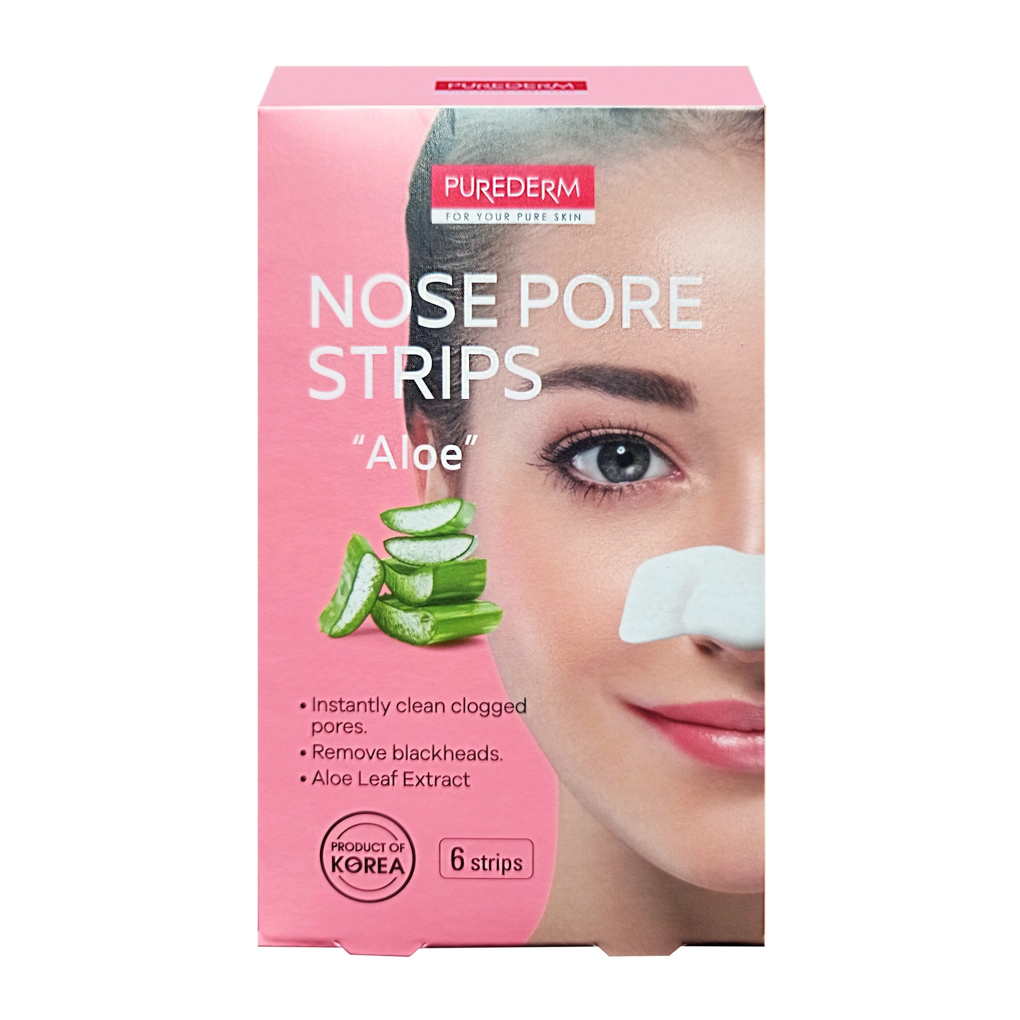6 DARAB PUREDERM Nose Pore Strips Orrtisztító pórustapasz-Aloe 1 of 1 Orrtisztító pórustapasz-Aloe